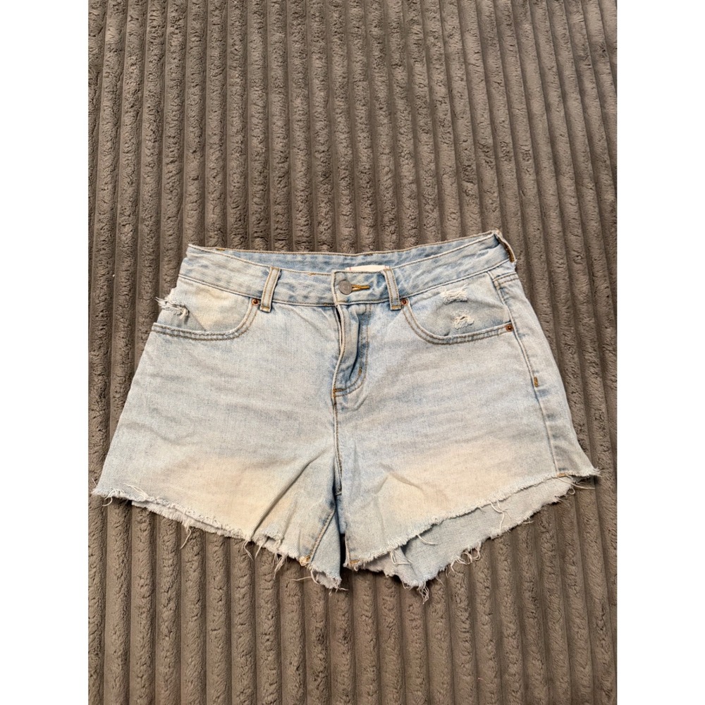 Urban Outfitters BDG Light Wash Distressed High Waisted Denim Shorts Size 26